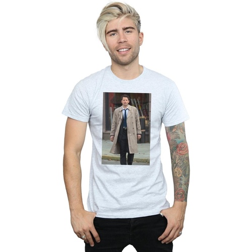 Vêtements Homme T-shirts manches longues Supernatural Castiel Photograph Gris