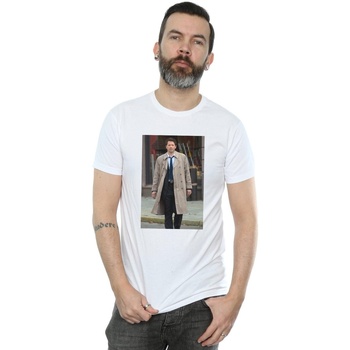 Vêtements Homme T-shirts manches longues Supernatural Castiel Photograph Blanc