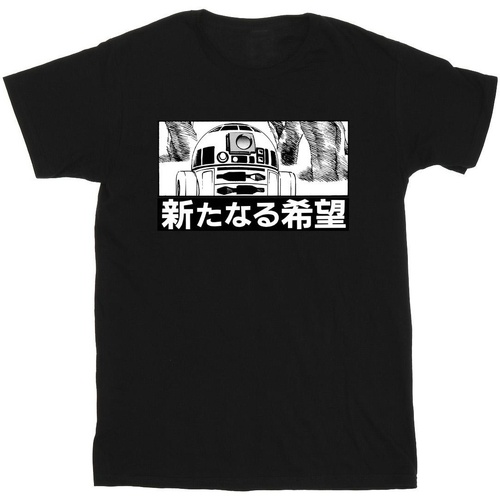 Vêtements Homme T-shirts manches longues Disney R2D2 Japanese Noir