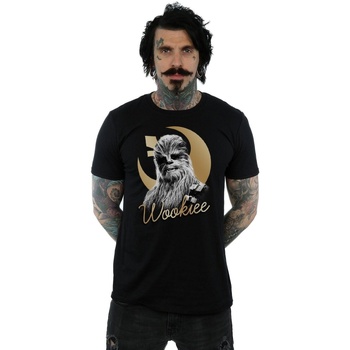 Vêtements Homme T-shirts manches longues Disney The Last Jedi Gold Chewbacca Noir