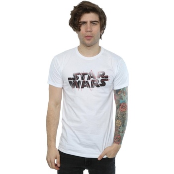 Vêtements Homme T-shirts manches longues Disney The Last Jedi Spray Logo Blanc