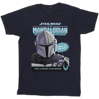 Vêtements Homme T-shirts manches longues Star Wars The Mandalorian Mando Comic Cover Bleu