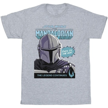 Vêtements Homme T-shirts manches longues Star Wars The Mandalorian Mando Comic Cover Gris