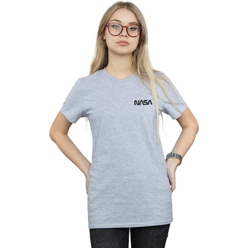 Vêtements Femme T-shirts Basic manches longues Nasa Modern Logo Chest Gris