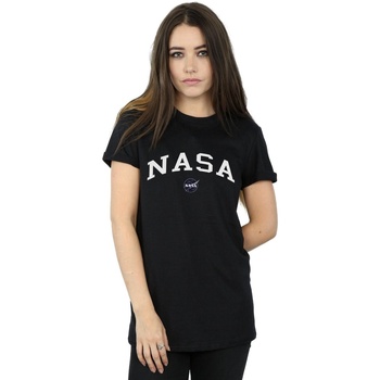 Vêtements Femme T-shirts manches stripe Nasa  Noir