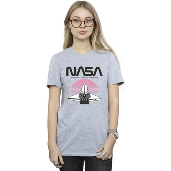 Vêtements Femme detachable lace-collar T-shirt Nasa Space Shuttle Sunset Gris