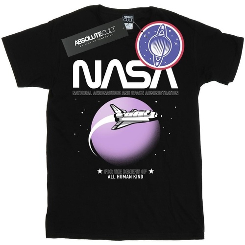 Vêtements Femme detachable lace-collar T-shirt Nasa Shuttle Orbit Noir