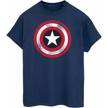 Vêtements Femme T-shirts manches longues Marvel Captain America Distressed Shield Bleu