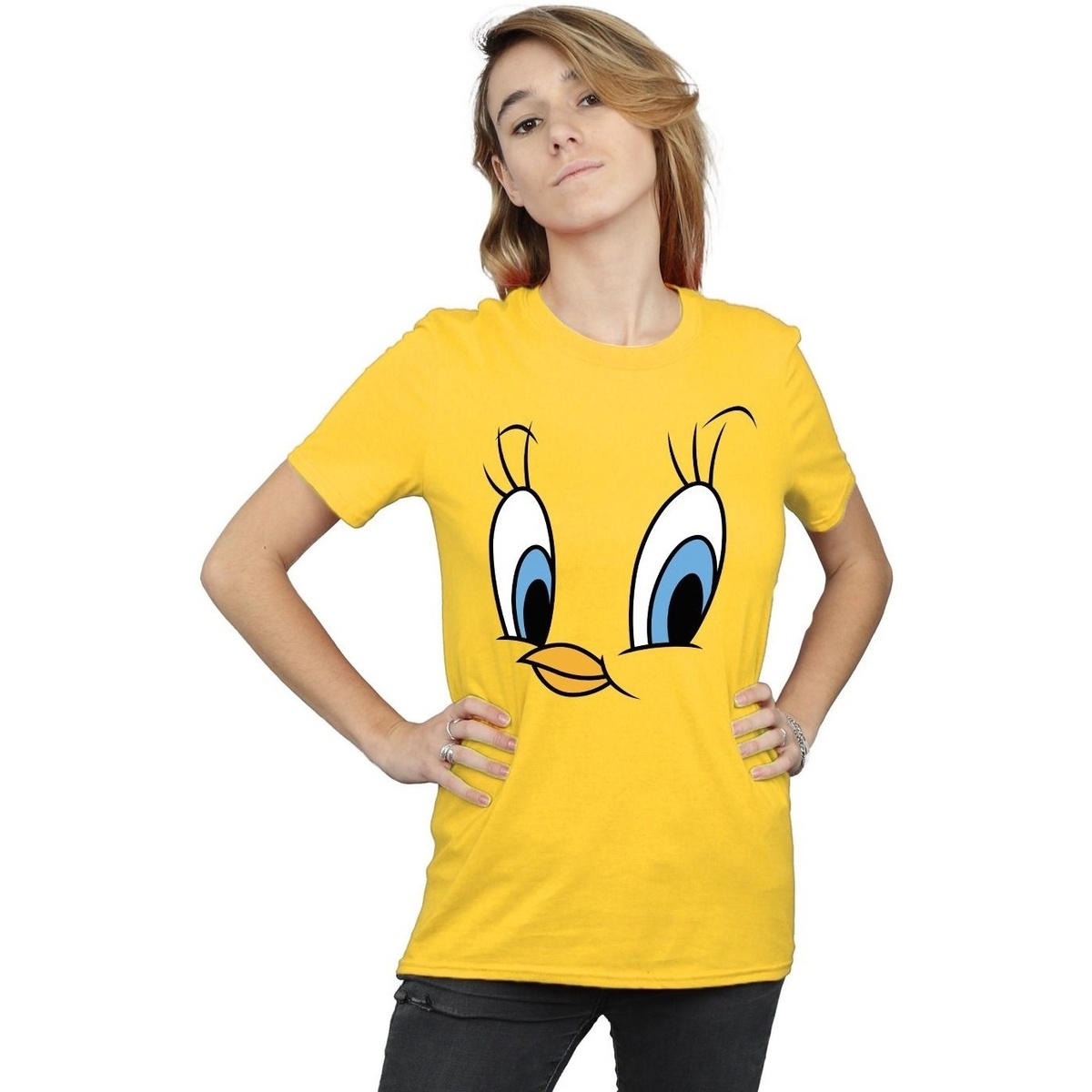 Vêtements Femme T-shirts manches longues Dessins Animés Tweety Pie Face Multicolore