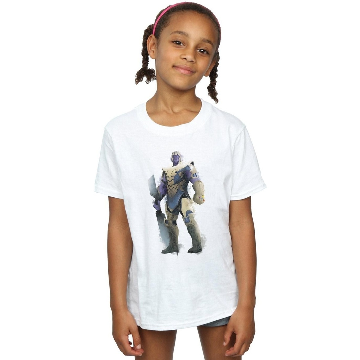 Vêtements Fille T-shirts manches longues Marvel Avengers Endgame Painted Thanos Blanc