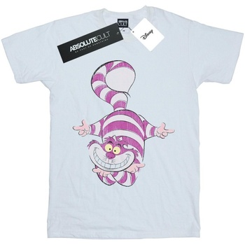 Vêtements Homme T-shirts manches longues Disney Alice In Wonderland Cheshire Cat Upside Down Blanc