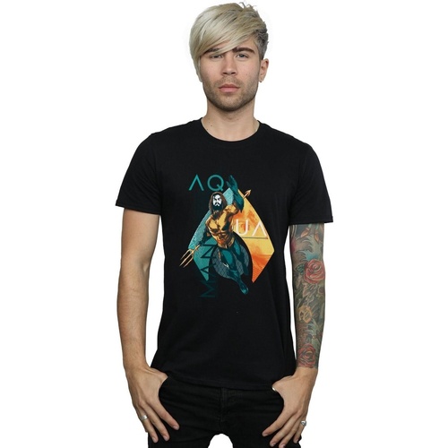 Vêtements Homme T-shirts manches longues Dc Comics Aquaman Tropical Icon Noir