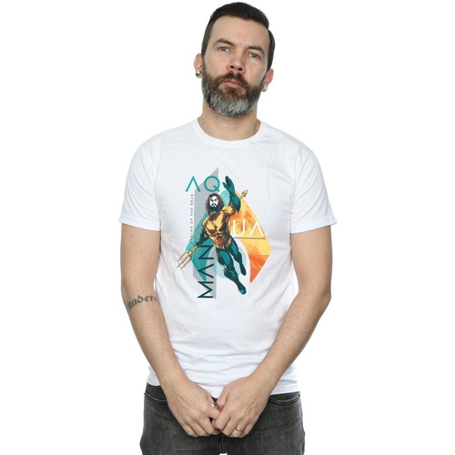 Vêtements Homme T-shirts manches longues Dc Comics Aquaman Tropical Icon Blanc