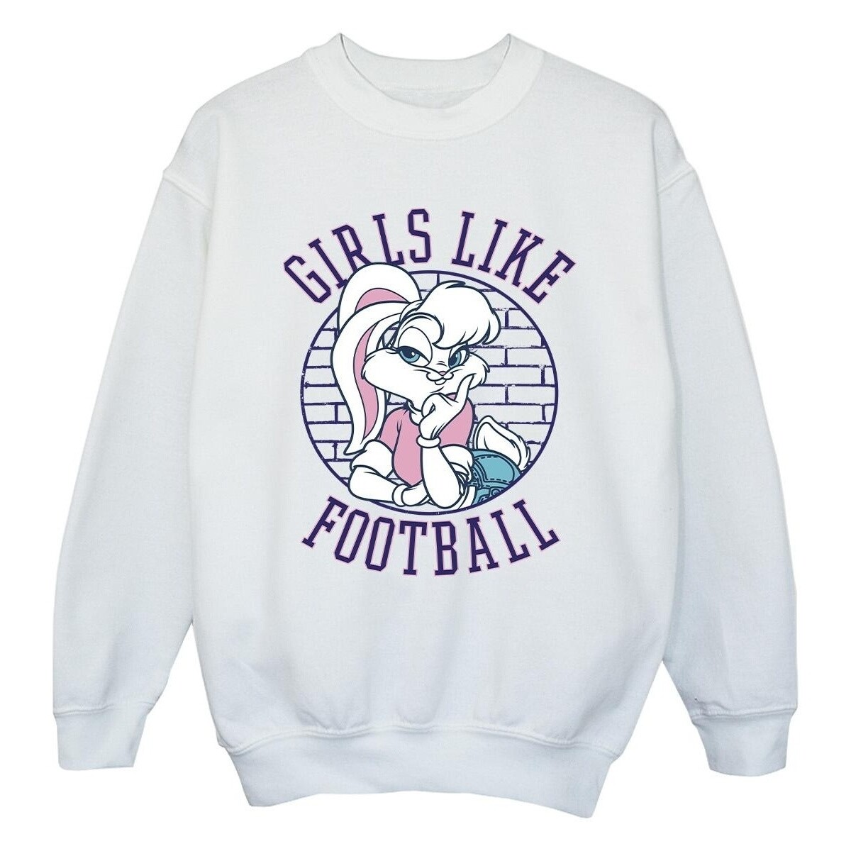 Vêtements Fille Sweats Dessins Animés Lola Bunny Girls Like Football Blanc