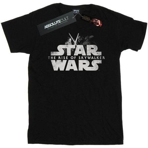 Vêtements Fille T-shirts manches longues Star Wars: The Rise Of Skywalker Rey And Kylo Battle Noir