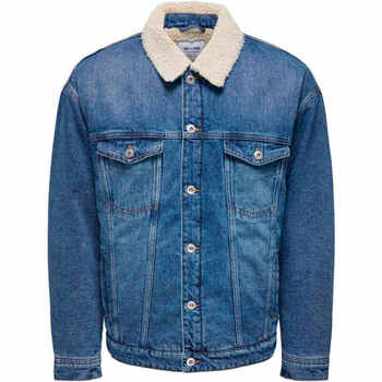 Vêtements Homme Rideaux / stores Only&sons ONSRICK OVZ M. BLUE 6943 TEDDY DNM JKT Bleu