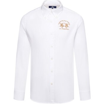 Vêtements Homme Chemises manches longues La Martina CCMC01-PP003 Blanc