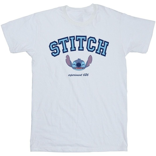 Vêtements Homme T-shirts manches longues Disney Lilo And Stitch Collegial Blanc