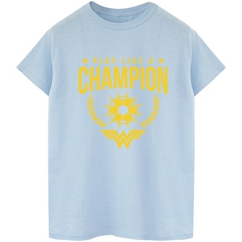 Vêtements Homme T-shirts manches longues Dc Comics Wonder Woman Play Like A Champion Bleu