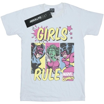 Vêtements Garçon T-shirts manches courtes Marvel Girls Rule Blanc