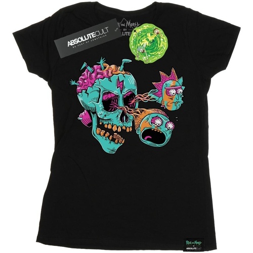 Vêtements Femme T-shirts manches longues Rick And Morty Eyeball Skull Noir