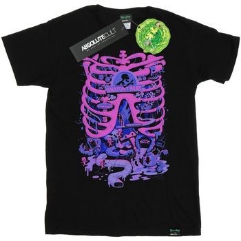 Vêtements Strada T-shirts manches longues Rick And Morty Anatomy Park Noir