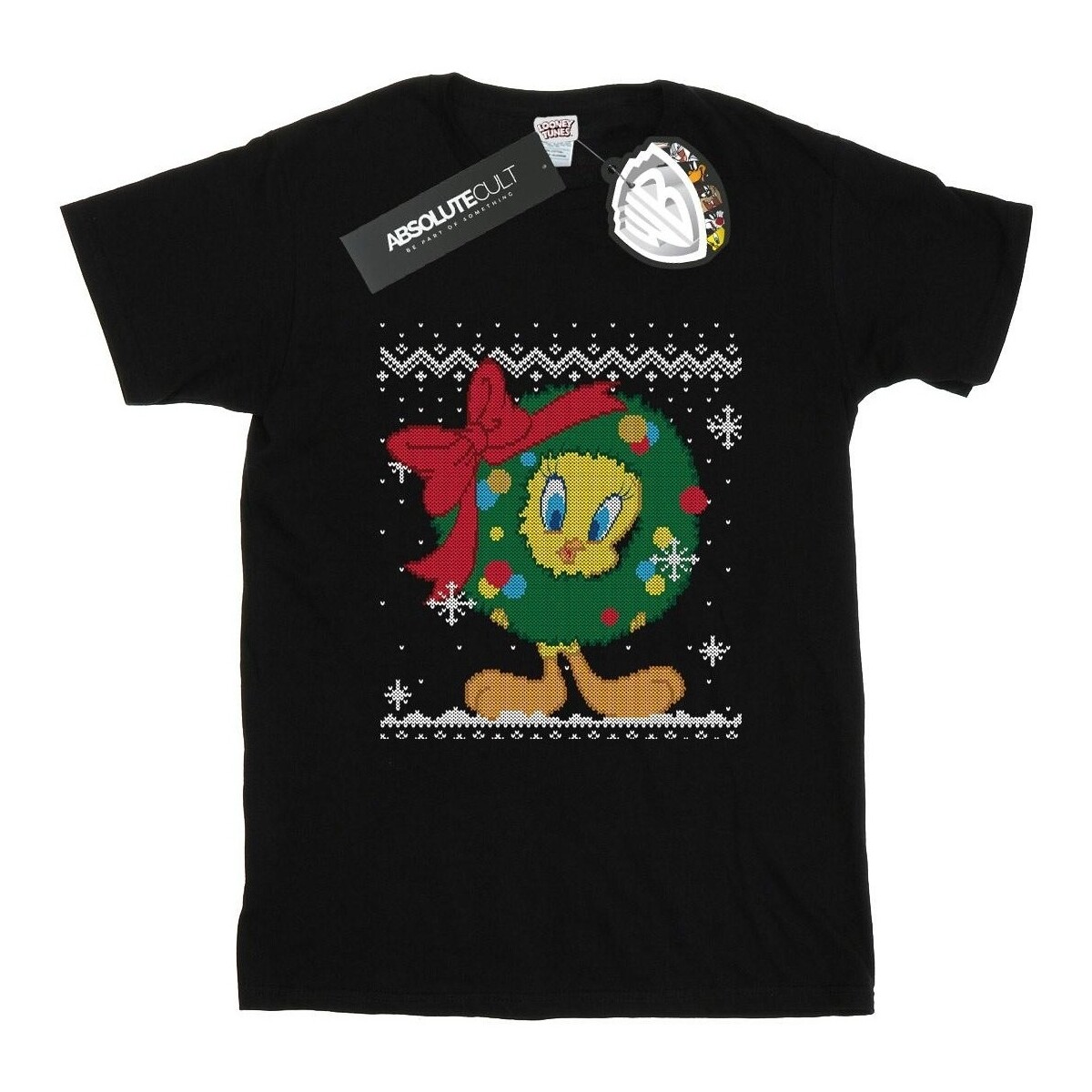 Vêtements Homme T-shirts manches longues Dessins Animés Tweety Pie Christmas Fair Isle Noir