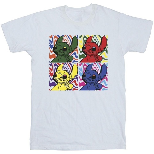 Vêtements Garçon T-shirts manches courtes Disney Lilo & Stitch Pop Art Blanc