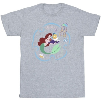 Vêtements Garçon T-shirts manches courtes Disney The Little Mermaid Reading A Book Gris