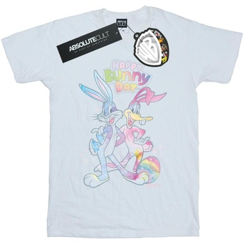 Vêtements Homme T-shirts manches longues Dessins Animés Bugs And Daffy Happy Bunny Day Blanc