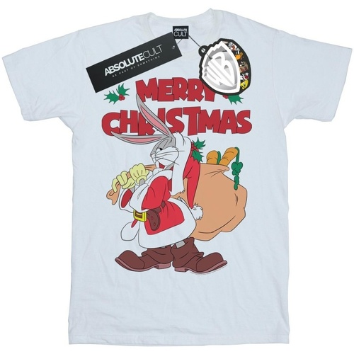 Vêtements Homme T-shirts manches longues Dessins Animés Santa Bugs Bunny Blanc