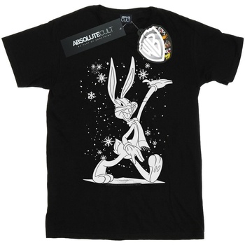 Vêtements Homme T-shirts manches longues Dessins Animés Bugs Bunny Let It Snow Noir