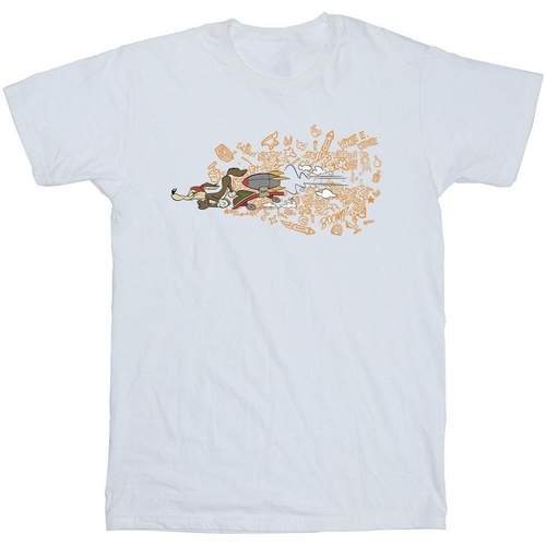 Vêtements Garçon T-shirts manches courtes Dessins Animés ACME Doodles Wile E Coyote Blanc