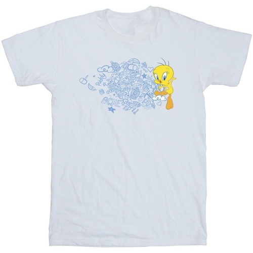 Vêtements Garçon T-shirts manches courtes Dessins Animés ACME Doodles Tweety Blanc