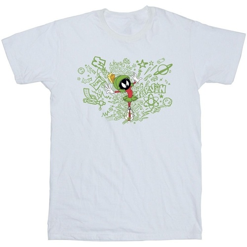 Vêtements Garçon T-shirts manches courtes Dessins Animés ACME Doodles Marvin Martian Blanc