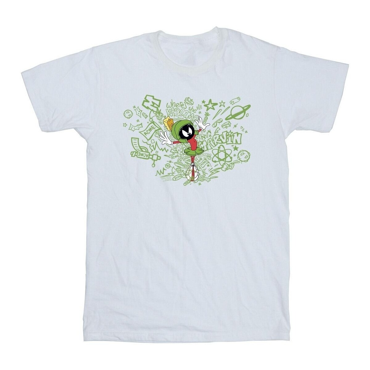 Vêtements Garçon T-shirts manches courtes Dessins Animés ACME Doodles Marvin Martian Blanc