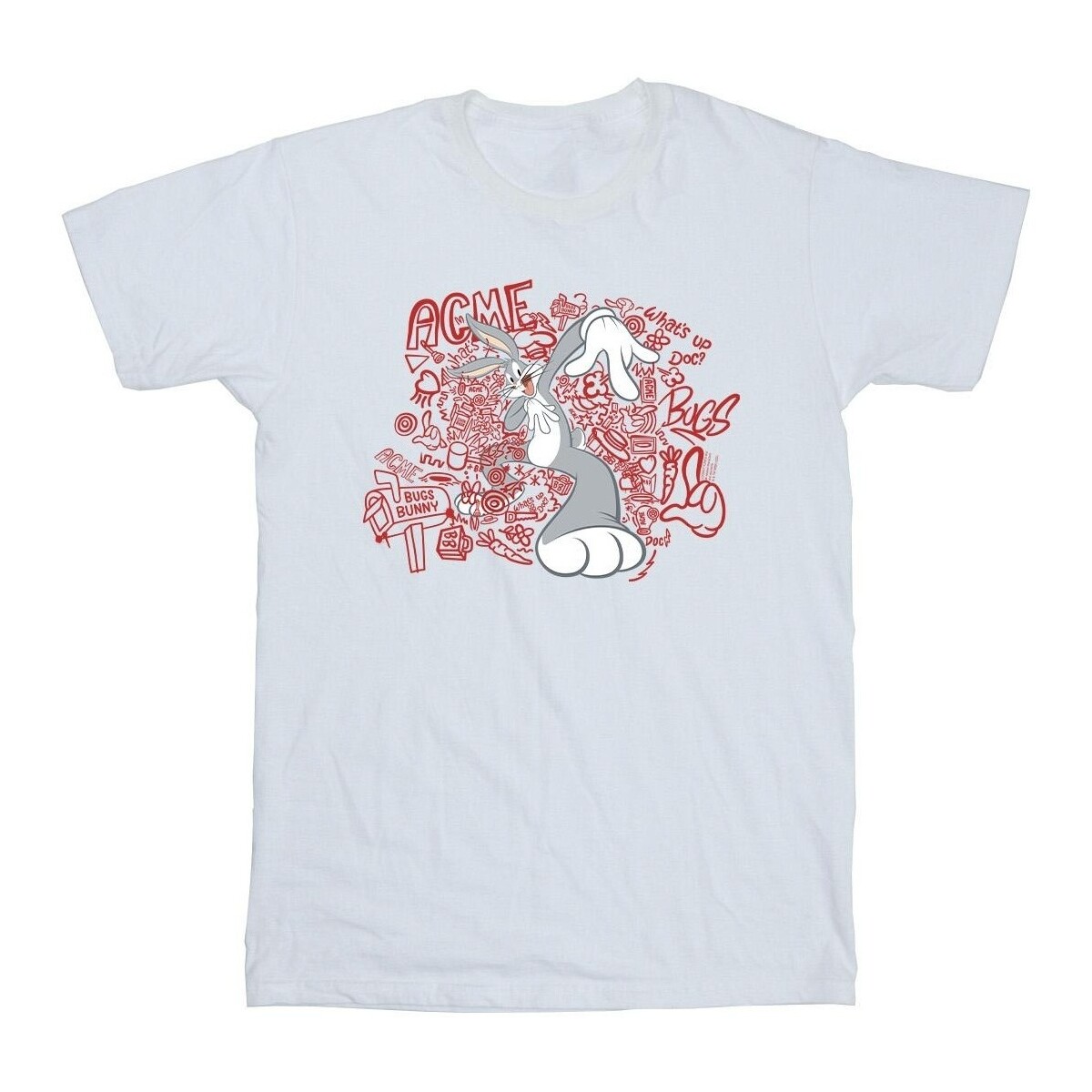 Vêtements Garçon T-shirts manches courtes Dessins Animés ACME Doodles Bugs Bunny Blanc