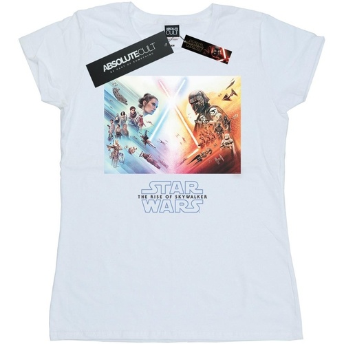 Vêtements Femme T-shirts manches longues Star Wars: The Rise Of Skywalker Battle Poster Blanc