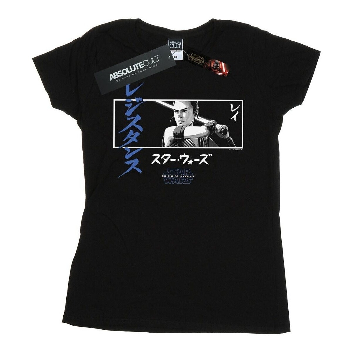 Vêtements Femme T-shirts manches longues Star Wars: The Rise Of Skywalker Rey Katakana Art Stripe Noir