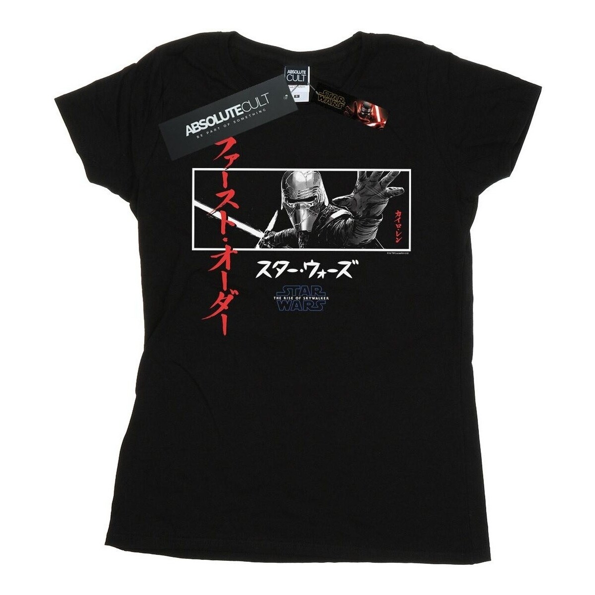 Vêtements Femme T-shirts manches longues Star Wars: The Rise Of Skywalker Kylo Ren Katakana Art Stripe Noir