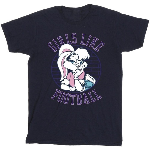 Vêtements Fille T-shirts manches longues Dessins Animés Lola Bunny Girls Like Football Bleu