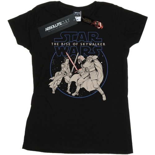 Vêtements Femme T-shirts manches longues Star Wars: The Rise Of Skywalker Rey And Kylo Combat Noir