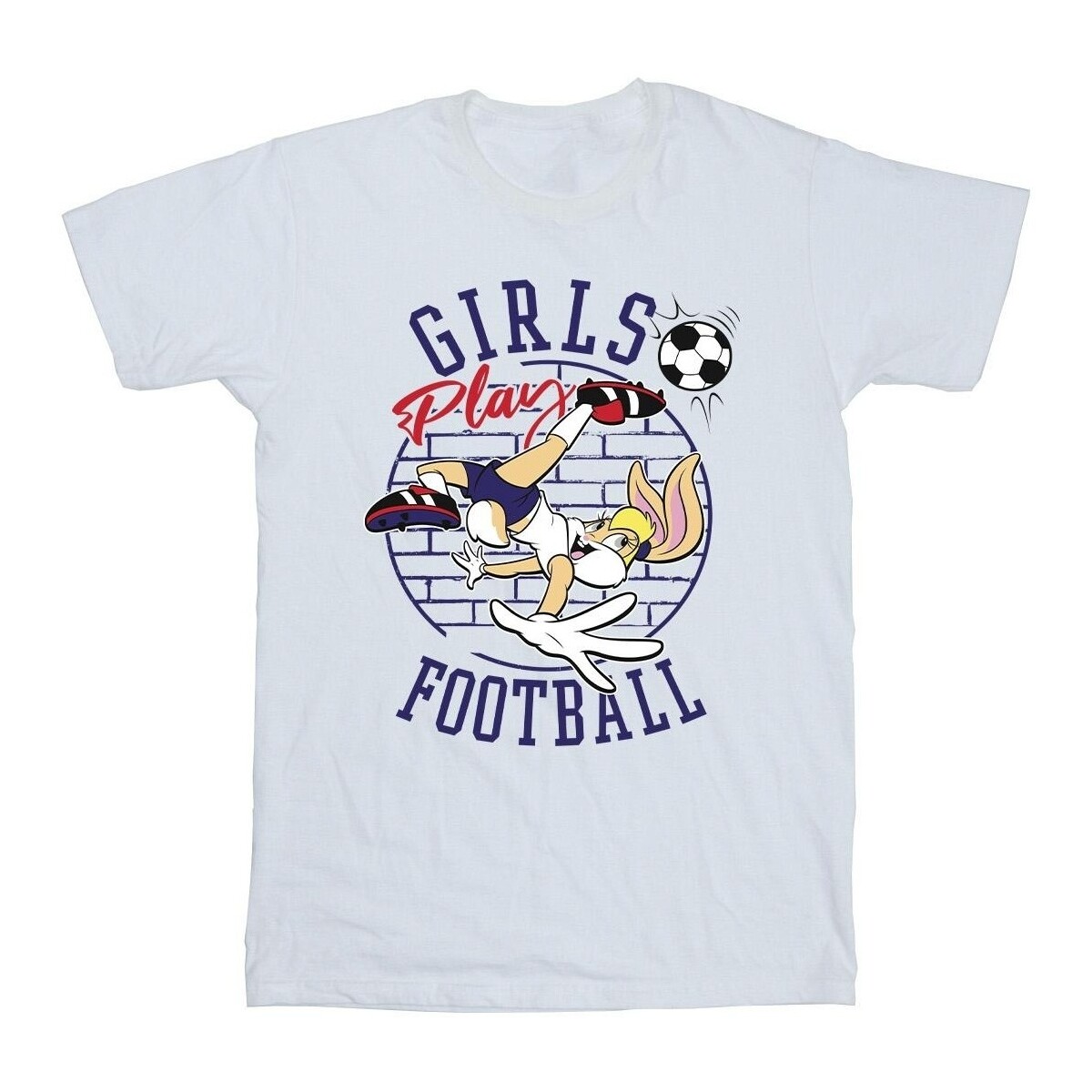 Vêtements Fille T-shirts manches longues Dessins Animés Lola Bunny Girls Play Football Blanc