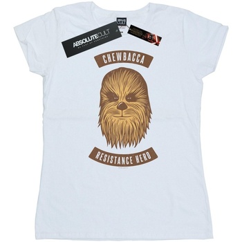 Vêtements Femme T-shirts manches longues Star Wars: The Rise Of Skywalker Chewbacca Resistance Hero Blanc