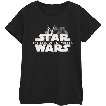 Vêtements Femme T-shirts manches longues Star Wars: The Rise Of Skywalker Rey And Kylo Battle Noir