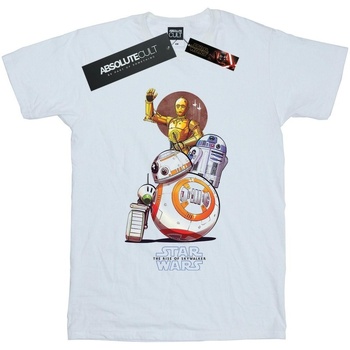 Vêtements Fille T-shirts manches longues Star Wars: The Rise Of Skywalker Droids Illustration Blanc