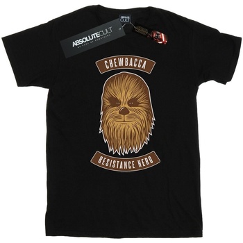 Vêtements Fille T-shirts manches longues Star Wars: The Rise Of Skywalker Star Wars The Rise Of Skywalker Chewbacca Resistance Hero Noir
