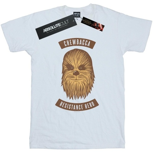 Vêtements Fille T-shirts manches longues Star Wars: The Rise Of Skywalker Star Wars The Rise Of Skywalker Chewbacca Resistance Hero Blanc