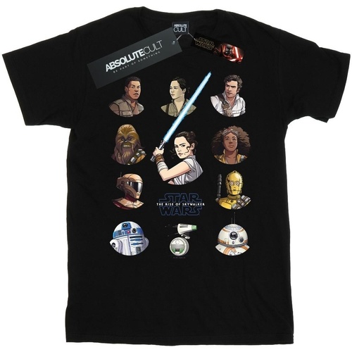 Vêtements Garçon T-shirts manches courtes Star Wars: The Rise Of Skywalker Star Wars The Rise Of Skywalker Resistance Character Line Up Noir