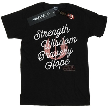Vêtements Garçon T-shirts manches courtes Star Wars: The Rise Of Skywalker Strength Wisdom Bravery Hope Noir